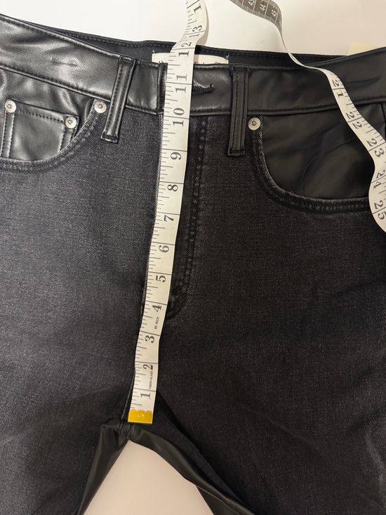 Abercrombie & Fitch Black Ankle Straight Ultra High Rise Vegan Leather 26 XShort - Picture 12 of 14